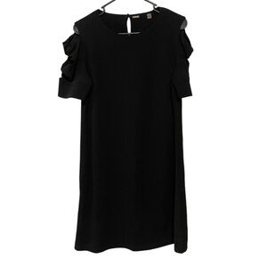 LIKE NEW! Women’s T Tahari Short Bow Knot Sleeve Black Dress